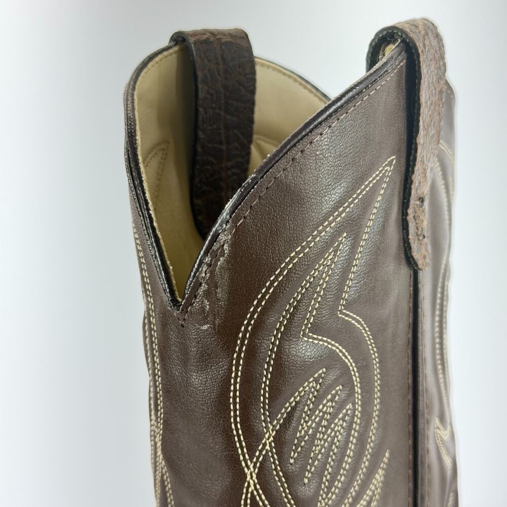 Bronco Boots Women Sze 7.5 Brown Embroidered Pointed Toe Pull On Western Cowgirl - Picture 9 of 11